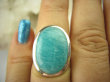 bpe6454 LAZUROWY AMAZONIT Klasyczny Pierścień Amazonit - Kamień Marzeń i realizacji r.13 (mały rozmiar) lśniące Srebro 925 # - 8