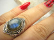 bpe8997 Egzotyczny Pierścień Pierścionek LABRADORYT Spektrolit - kamień Zorzy Polarnej r.19 SREBRO 925 # - 3