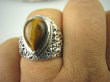 bpe6475 Egzotyczny Pierścień Obrączka Tygrysie Oko - Wspomaga Oczy Astma Krążenie i TRAWIENIE r.18 zdobiona obrączka Srebro 925 # - 4