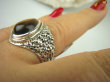 bpe6475 Egzotyczny Pierścień Obrączka Tygrysie Oko - Wspomaga Oczy Astma Krążenie i TRAWIENIE r.18 zdobiona obrączka Srebro 925 # - 7