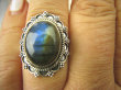 bpe8373 Słodki Pierścień Pierścionek Labradoryt Spektrolit - kamień Zorzy Polarnej r.18 Srebro 925 # - 3