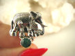 bpee4174 Amulet na szczęście z kamieniem Miłości szmaragdem Pierścień Pierścionek SŁOŃ Słonie  Szmaragd Indyjski Szmaragdy r.14 Srebro 925 - 4