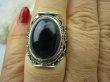 bpe5370 Niezwykły Pierścień AGAT BRAZYLIJSKI czarno brązowy z białymi pasmami w orientalnej oprawie r.15 Srebro 925 # - 3