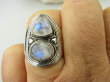 bpe8763 Biżuteria Egzotyczna !!! Sliczny Pierścień Przeświecający Kamień Księżycowy r.17 Srebro 925 # - 4