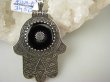 bwe3450 Mocny Amulet Hamsa Duży 21G , 6cm Wisior Zawieszka DŁOŃ FATIMY ONYKS Maroko Marokańskie Wzornictwo Srebro 925 # - 7