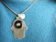 bwe3450 Mocny Amulet Hamsa Duży 21G , 6cm Wisior Zawieszka DŁOŃ FATIMY ONYKS Maroko Marokańskie Wzornictwo Srebro 925 # - 3