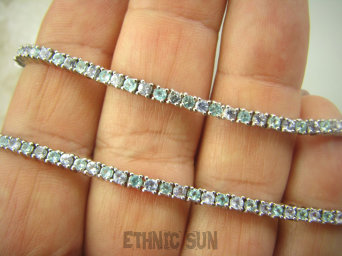 bb3304 RZADKOŚĆ Tanzanit i Apatyt  aż 75 kamieni Klejnot LUX Delikatna Bransoleta Szlifowany APATYT NEON BLUE i Rzadki TANZANIT kasetowe zapięcie SREBRO 925 #