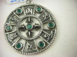 bwee2235 Cudowna Duża MANDALA Amulet Święta Mantra Ochronna OM MANI PADME HUM oraz Krzyż Dorje - Niezniszczalność, Zielony Onyks Srebro 925 # - 4