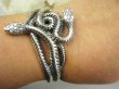 bb3937 Seksowna EGZOTYCZNA BARDZO Masywna 45g !! Orientalna Otwarta regulowana DUŻA  5,5cm Bransoleta Bransoletka Dwa Węże, Wąż - amulet na miłość i pieniądze Srebro 925 # - 3