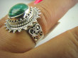 bpe6295 Biżuteria Egzotyczna !!! PIĘKNY PIERŚCIEŃ ZIELONY MALACHIT  r.16 Srebro 925 # - 3