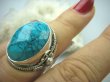 bpee2861 Śliczniutki  Kunsztowny Pierścień Szlifowany Turkusowy Howlit r.13/ r.14 Srebro 925 # - 2
