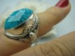 bpee2861 Śliczniutki  Kunsztowny Pierścień Szlifowany Turkusowy Howlit r.13/ r.14 Srebro 925 # - 4