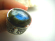 bpe1783 Tajemniczy Blask !!!  Niezwykły Duży OKAZ Orientalny Pierścień LABRADORYT Spektrolit - kamień Zorzy Polarnej r.22 SREBRO 925 # - 7