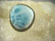 bpe6411 Błękitno Niebieski Pierścień Rzadki Larimar (kamień Anielski ) - stawy, serce lęki, otwiera czakrę gardła r.15 Srebro 925 # - 6