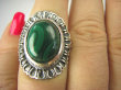 bpe6842 Piękny Egzotyczny Pierścień z Malachitem zielony MALACHIT - pobudza kreatywność r.15 Srebro 925 # - 4
