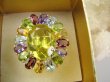 bpee4709 Wooow BOSKO PIĘKNY WIELOBARWNY Lux Pierścień Pierścionek naturalny Cytryn Lemon, Ametyst, Granaty, Oliwin, Blue Topaz r.18 SREBRO 925 # - 2