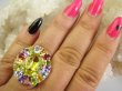 bpee4709 Wooow BOSKO PIĘKNY WIELOBARWNY Lux Pierścień Pierścionek naturalny Cytryn Lemon, Ametyst, Granaty, Oliwin, Blue Topaz r.18 SREBRO 925 # - 5