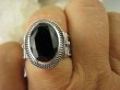 bpee3494 CUDOWNY Pierścień Obrączka szlifowany Czarny ONYKS r.20 szeroka obrączka Srebro 925 # - 5