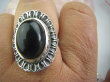 bpe4716 OKSYDOWANY MELONIK  !!!  Duży i Piękny OKAZ Pierścień z onyksem ONYKS regeneruje SERCE, EGZEMY, PAMIĘĆ r.17 Srebro 925 # - 4