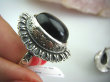 bpe4716 OKSYDOWANY MELONIK  !!!  Duży i Piękny OKAZ Pierścień z onyksem ONYKS regeneruje SERCE, EGZEMY, PAMIĘĆ r.17 Srebro 925 # - 6