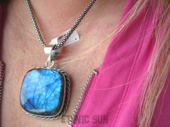 bwe2683  MAX BLASK Magicznie PIĘKNY gruby wisior 23 G! WIELOBARWNY LABRADORYT Spektrolit - kamień Zorzy Polarnej SREBRO 925 #