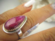 bpe8139 Rubinowa Kropla !!! Orientalny Delikatny Pierścień Rubin Indyjski Rubiny r.18 Srebro 925 # - 3