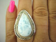 bpe7955 PIĘKNY OKAZ !!! Pierścień RZADKI Anielski kamień Błękitny LARIMAR - stawy, serce, lęki , otwiera czakrę gardła r.18 Srebro 925 # - 2