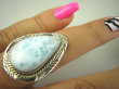 bpe7955 PIĘKNY OKAZ !!! Pierścień RZADKI Anielski kamień Błękitny LARIMAR - stawy, serce, lęki , otwiera czakrę gardła r.18 Srebro 925 # - 3