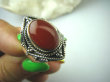 bpe6045 Biżuteria Orientalna - Delikatny Pierścień Czerwony Onyks - regeneruje SERCE, EGZEMY, PAMIĘĆ r.17 Srebro 925 # - 5