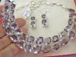 bn1596 Ametystowa Królowa LUKSUSOWY DUŻY Komplet biżuterii naszyjnik i kolczyki 83 gramy Przepiękna Duża Kolia Regulowany Naszyjnik Fioletowy Ametyst Srebro 925 # - 4
