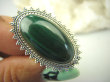 bpe8289 Przepiękny DUŻY Orientalny Pierscionek Pierścień naturalny zielony MALACHIT - pobudza kreatywność r.17 Srebro 925 # - 2