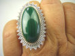 bpe8289 Przepiękny DUŻY Orientalny Pierscionek Pierścień naturalny zielony MALACHIT - pobudza kreatywność r.17 Srebro 925 # - 4