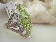 bpee4293 Długi Lśniący Pierścień Pierścionek naturalny Oliwin Peridot oraz Cyrkonie r.15 SREBRO RODOWANE 925 # - 5