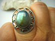 bpe29 Egzotyczne Słońce Pierścień seledynowy LABRADORYT SPEKTROLIT kamień Zorzy Polarnej  r.17 Srebro 925 # - 3
