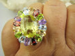 bpee4626 Wooow BOSKO PIĘKNY WIELOBARWNY Lux Pierścień Pierścionek naturalny Cytryn Lemon, Ametyst, Granaty, Oliwin, Blue Topaz r.17 SREBRO 925 # - 5