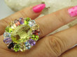 bpee4626 Wooow BOSKO PIĘKNY WIELOBARWNY Lux Pierścień Pierścionek naturalny Cytryn Lemon, Ametyst, Granaty, Oliwin, Blue Topaz r.17 SREBRO 925 # - 6