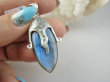 bwe3791 Egzotyczny Unikat Długi 5.3 cm Dwustronny Wisior Zawieszka Labradoryt Spektrolit marokańskie wzornictwo Maroko Srebro 925 # - 9