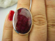 bpee3489 DUŻY OKAZ  ale mały rozmiar r.12/r.13 Dojrzała kolor Malina Pierścień  16 g !!! Rubin Indyjski Rubiny Srebro 925 # - 4