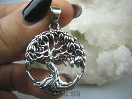 bwe2513 RAJSKIE  WISIOR DRZEWO ŻYCIA - symbol nieśmiertelności oksydowane Srebro 925 #