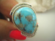 bpe7843 Niezwykły OKAZ Pierścień naturalny TURKUS ARIZONA Turkusy r.18/ r.19 egzotyczne Srebro 925 # - 11