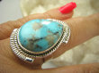 bpe7843 Niezwykły OKAZ Pierścień naturalny TURKUS ARIZONA Turkusy r.18/ r.19 egzotyczne Srebro 925 # - 4