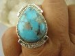 bpe7843 Niezwykły OKAZ Pierścień naturalny TURKUS ARIZONA Turkusy r.18/ r.19 egzotyczne Srebro 925 # - 6