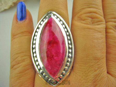 bpe3496 RUBINOWE CUDO - GIGANT Aż 23 gramy Masywny Pierścień RUBIN INDYJSKI - kamień miłości RUBINY r.19/ r.20 Srebro 925 #