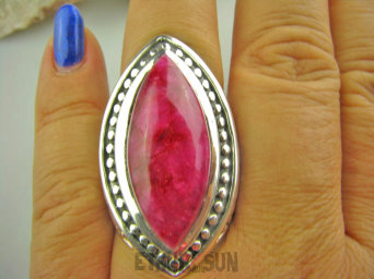 bpe3496 RUBINOWE CUDO - GIGANT Aż 23 gramy Masywny Pierścień RUBIN INDYJSKI - kamień miłości RUBINY r.19/ r.20 Srebro 925 #