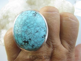 bpe9251 Ale CUDO ! Masywny OKAZ 25 g !!  Klasyczny Niezwykły OKAZ Regulowany Pierścień Pierścionek naturalny TURKUS - opiekun ciała i duszy Turkusy r.17, r.18, r.19 Srebro 925 #