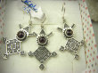kpl11 Piękny Komplet Wisior i Kolczyki AZTECKIE WZORY z Granatami Granaty Aztekowie Meksyk Srebro 925 - 4