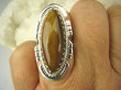 bpe8469 Orientalny Długi Pierścień Tygrysie Oko - Wspomaga Oczy Astma Krążenie i TRAWIENIE r.18 Srebro 925 # - 6