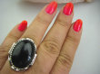 bpe4685 NIEZWYKŁY OKAZ !!! DUŻY 18 gramów !! Pierścień czarny ONYKS regeneruje SERCE, EGZEMY, PAMIĘĆ r.21/ r.22 Srebro 925 # - 6