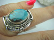 bpe5754 Biżuteria Egzotyczna PIERŚCIEŃ z naturalnym Turkusem Turkus - opiekun ciała i duszy Turkusy r.18/ r.19 Srebro 925 # - 3