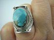 bpe5754 Biżuteria Egzotyczna PIERŚCIEŃ z naturalnym Turkusem Turkus - opiekun ciała i duszy Turkusy r.18/ r.19 Srebro 925 # - 5